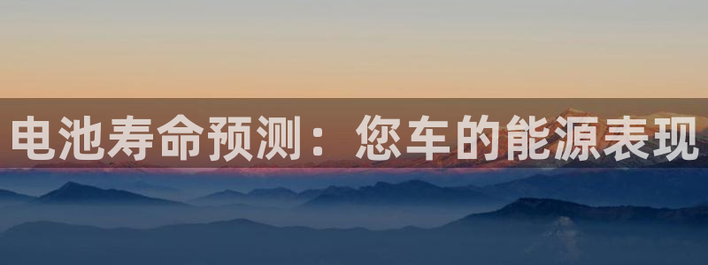 优发国际游戏官方网站入口：电池寿命预测：您车的能源表现