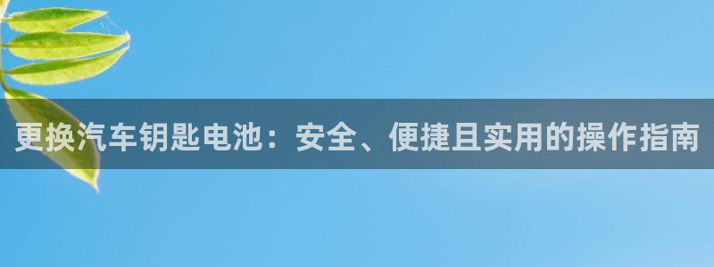 优发国际平台u8：更换汽车钥匙电池：安全、便捷且实用的操作指南